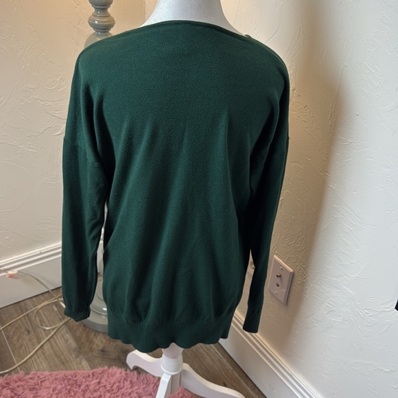 Jouica green v neck sweater size large - Picture 5 of 6